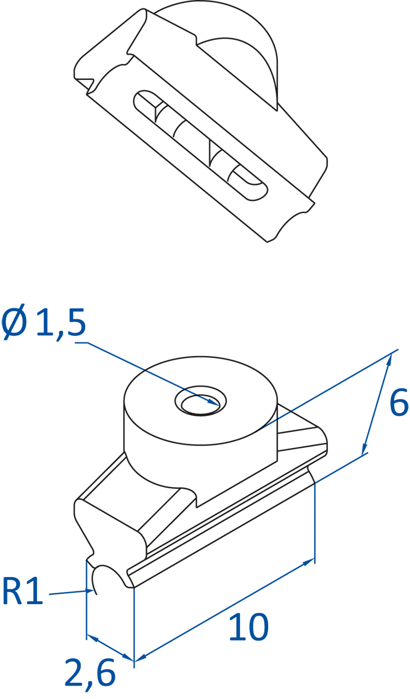 Размер овальной вакуумной присоски FIPA серии SO-Z 201.10x3.005